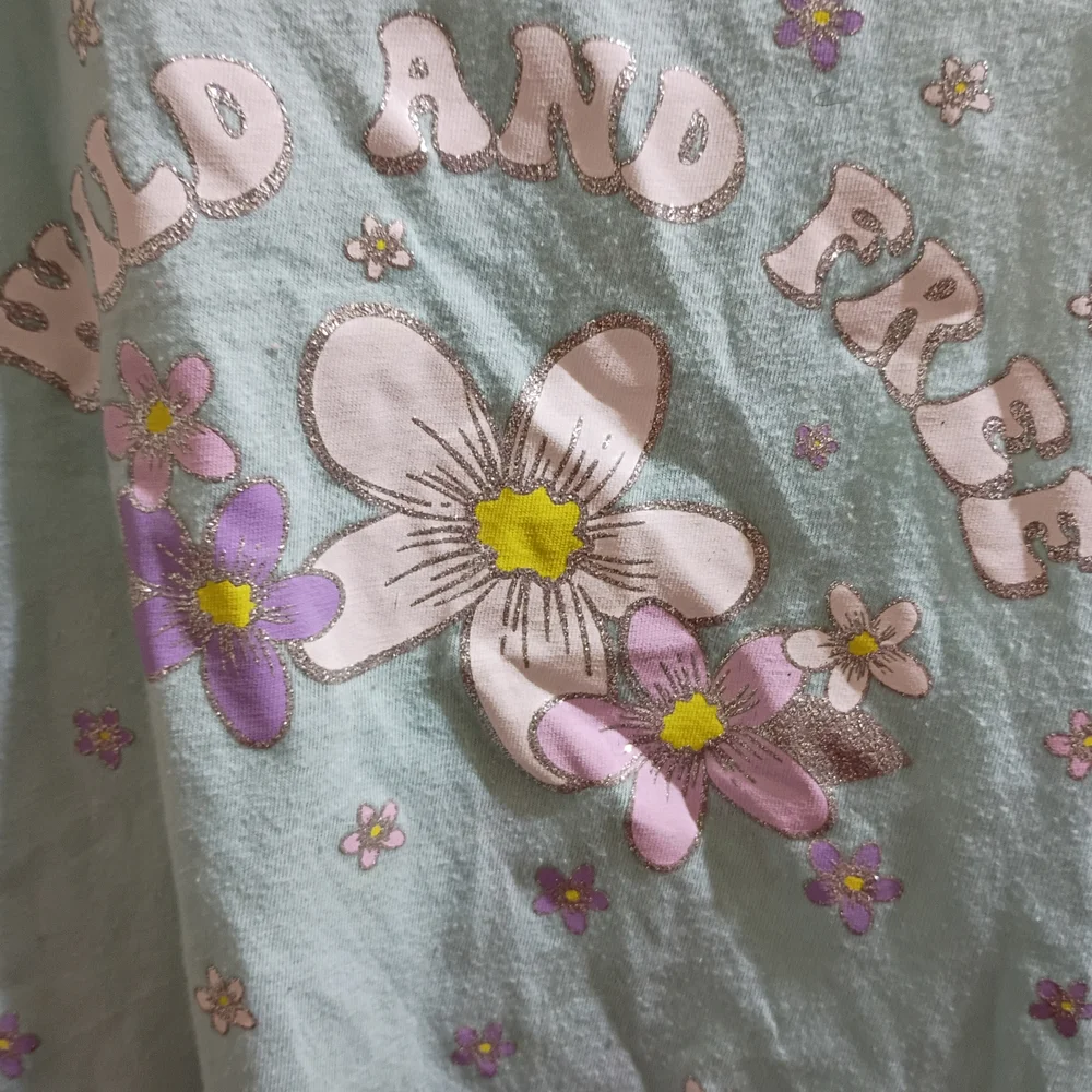💥 4 For $15 The Children's Place Floral 'Wild And Free ' Blue Racer back Tank